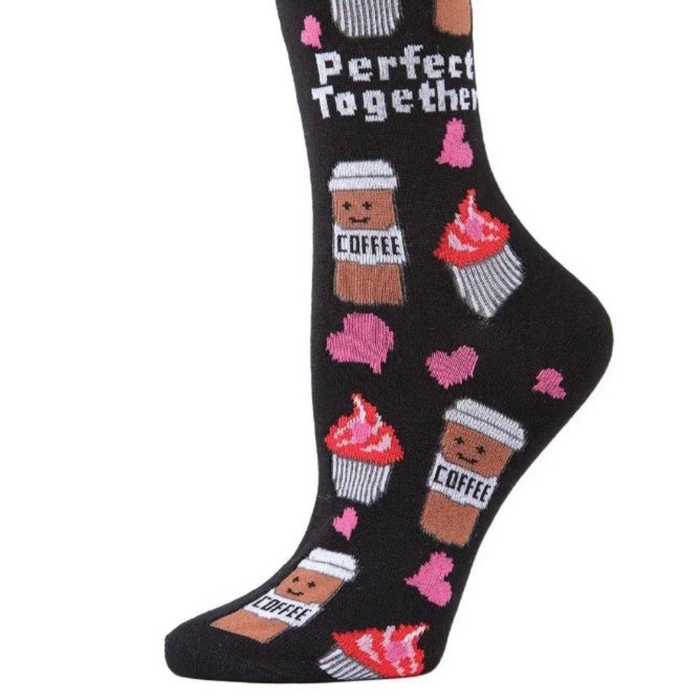 Perfect Together Coffee & Cupcake Bamboo Crew Socks